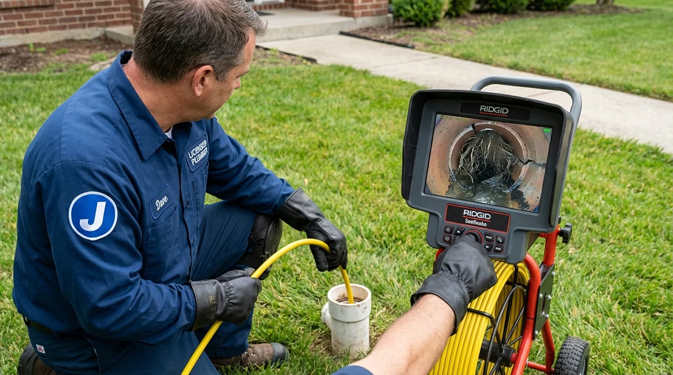 Sewer camera inspection being performed by Johns Plumbing LLC in Nantucket